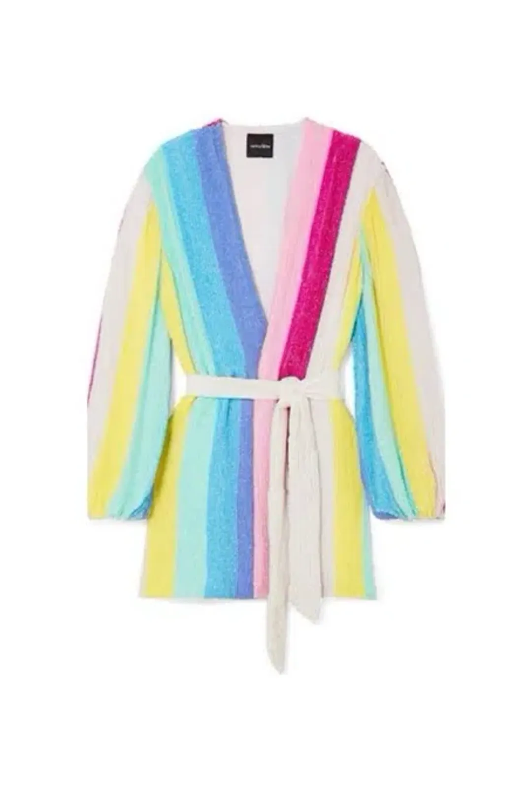 Retrofete Gabrielle Robe Sequin Dress Unicorn Stripe Rainbow Size 8/S for rent on The Volte - main image