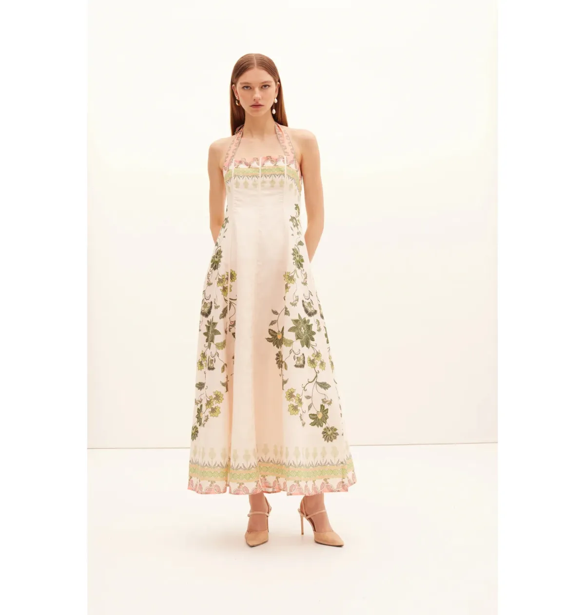 Kate Ford Baja Halter Gown Print Size 12 - Image 1