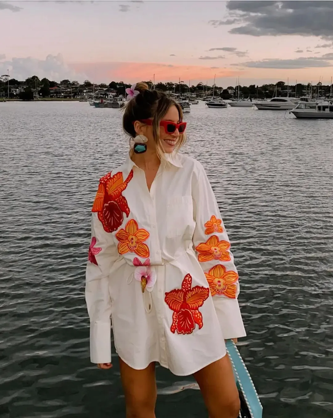 Ela Shirt Dress in White Size AU 8 for rent on The Volte - main image