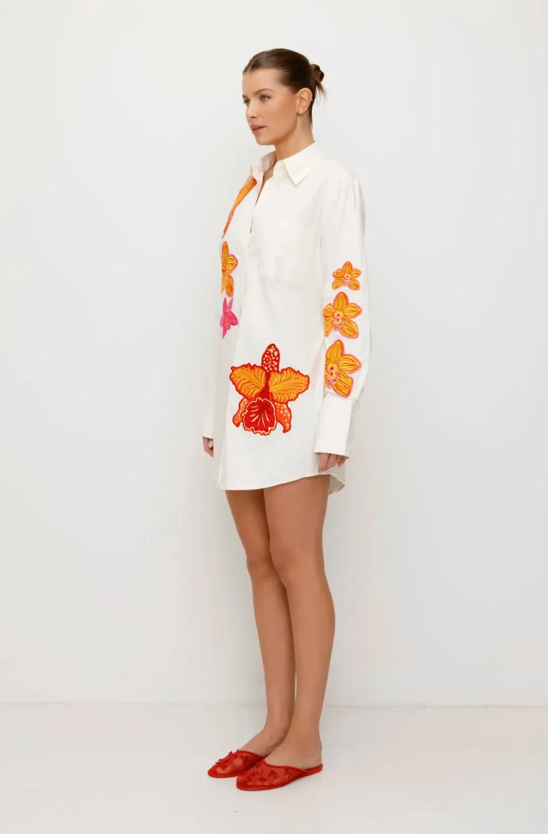 Ela Shirt Dress in White Size AU 8 for rent on The Volte - main image
