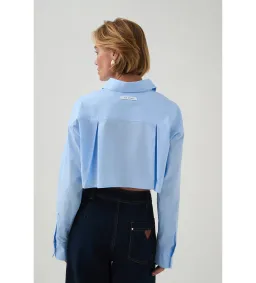 Aje Havana Cropped Shirt Cornflower Blue Size 12 for rent on The Volte - image 4