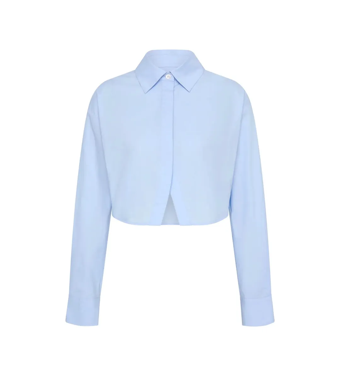 Aje Havana Cropped Shirt Cornflower Blue Size 12 for rent on The Volte - main image