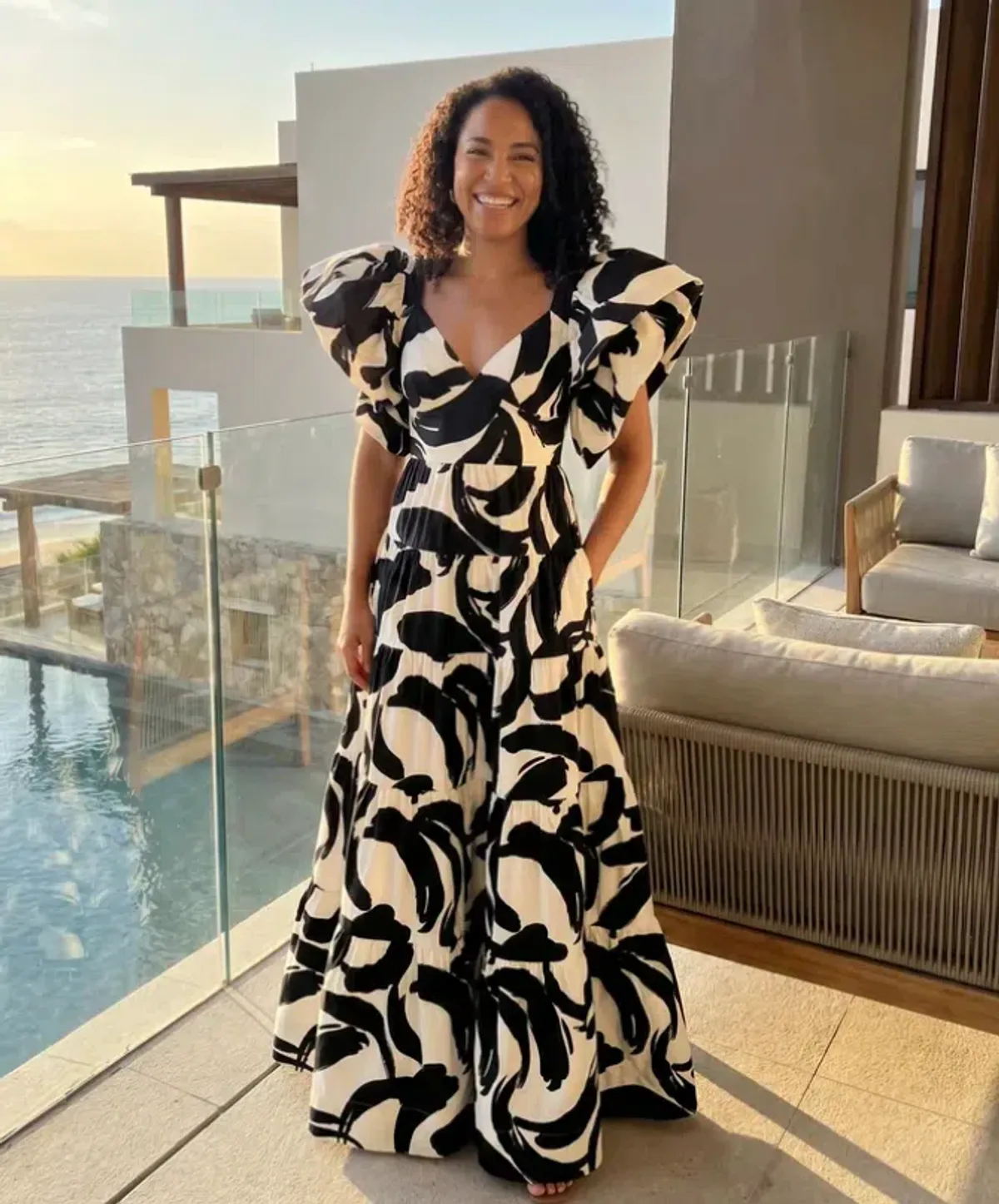 Rebecca Vallance Pompidou Maxi Dress Print Size 6 - Image 1