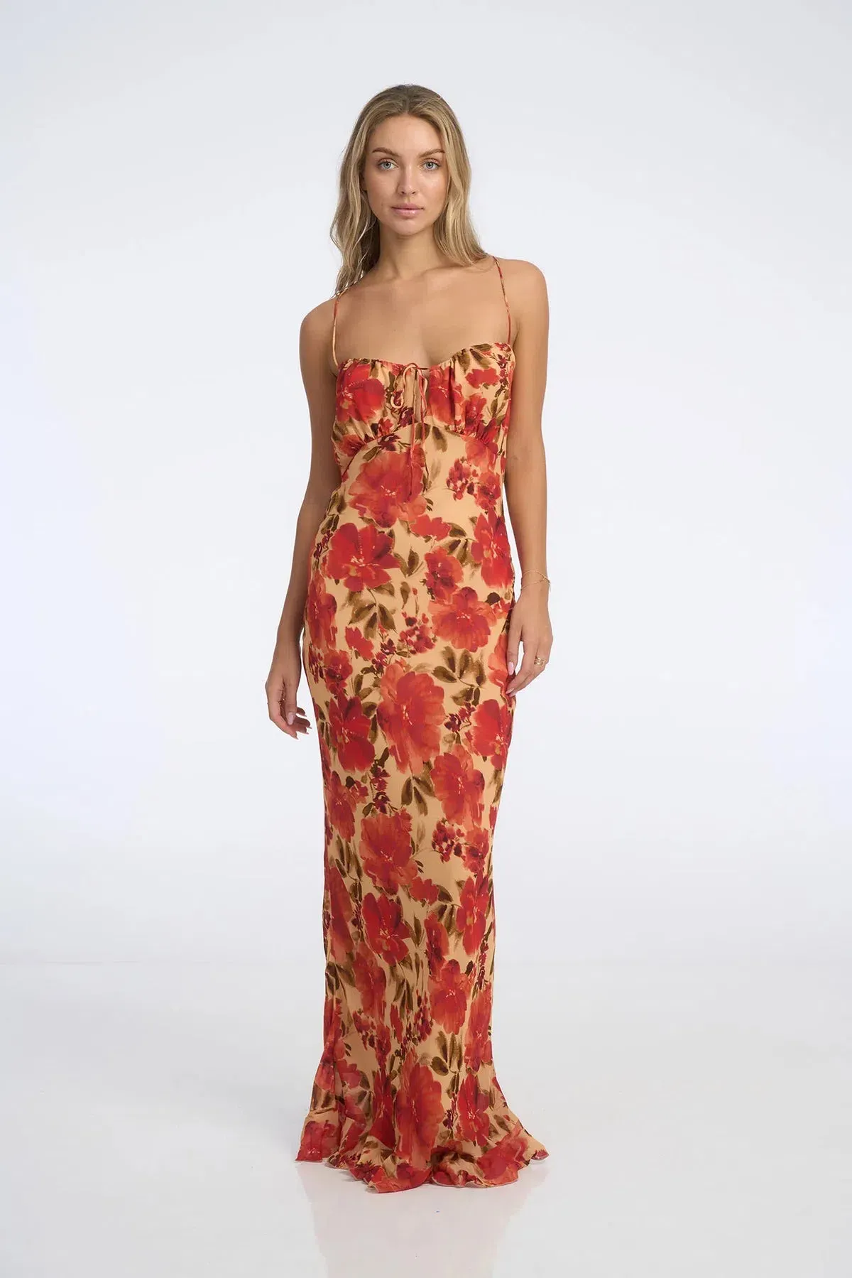 Isabelle Quinn Marta Maxi Dress in Camellia Floral Print Size AU 10 for rent on The Volte - main image
