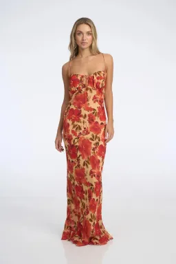 Isabelle Quinn Marta Maxi Dress in Camellia Floral Print Size AU 10 for rent on The Volte - image 1