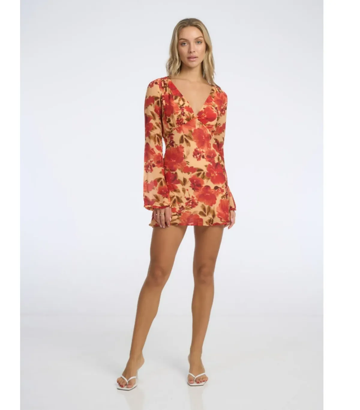Isabelle Quinn Evelyn Mini Dress in Camellia Floral Print Size AU 8 - Image 1