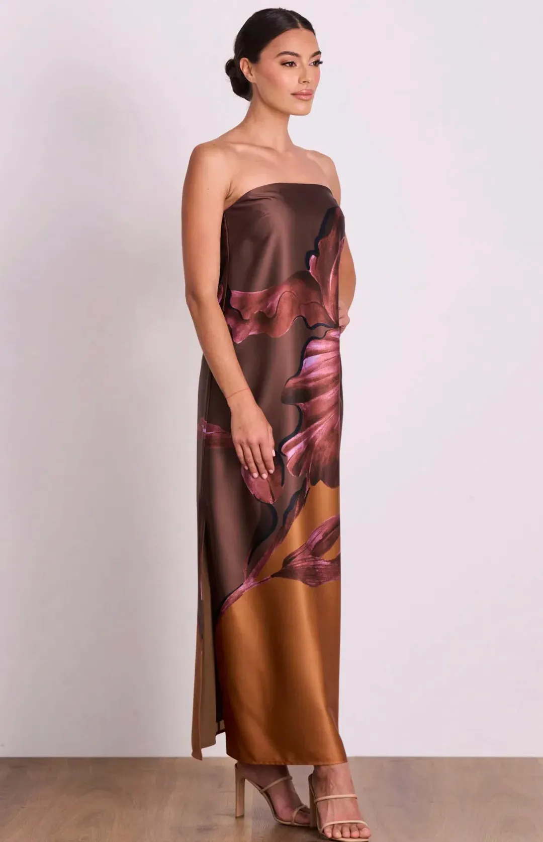 Pasduchas Moon Flower Column Midi Dress Fudge Size 8 for rent on The Volte - main image