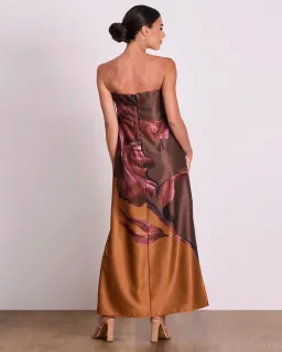 Pasduchas Moon Flower Column Midi Dress Fudge Size 8 for rent on The Volte - image 3