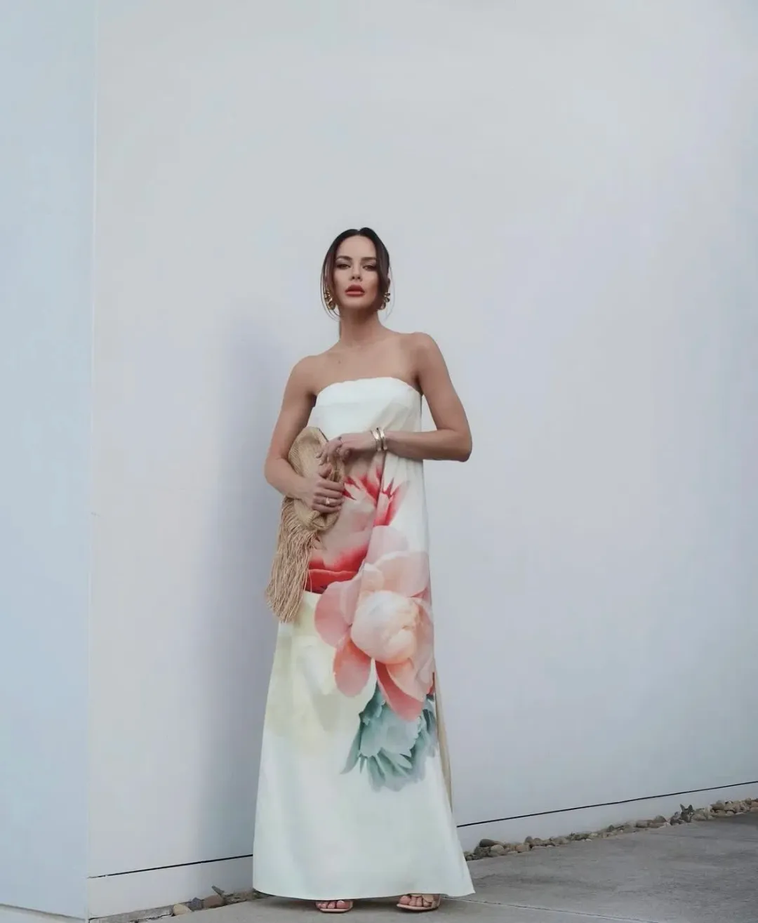 Pasduchas Nostalgia Strapless Maxi Dress Cream Size 8 for rent on The Volte - main image