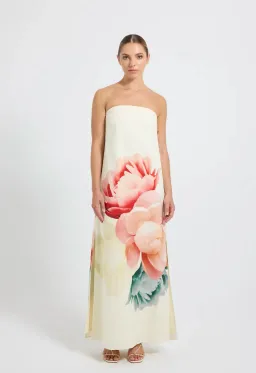 Pasduchas Nostalgia Strapless Maxi Dress Cream Size 8 for rent on The Volte - image 1
