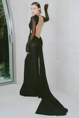 Effie Kats Monaco Gown Maxi Black Size AU 8 for rent on The Volte - image 2