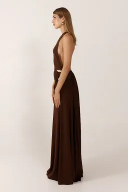 Ance Gria Gaia Gown Brown Size 8 for rent on The Volte - image 2
