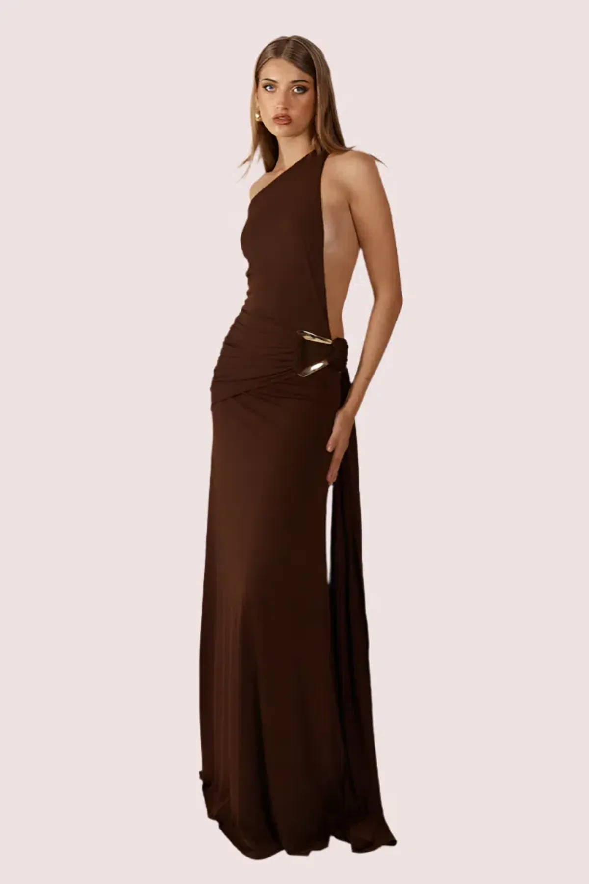 Ance Gria Gaia Gown Brown Size 8 for rent on The Volte - main image