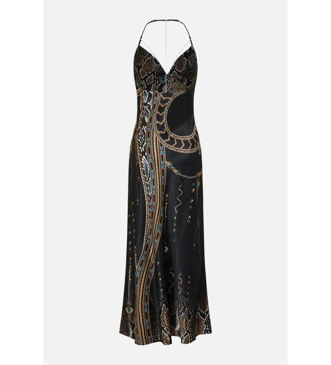 Camilla Chain Detail Slip Dress in Call Me Cleopatra Size for rent on The Volte - main image