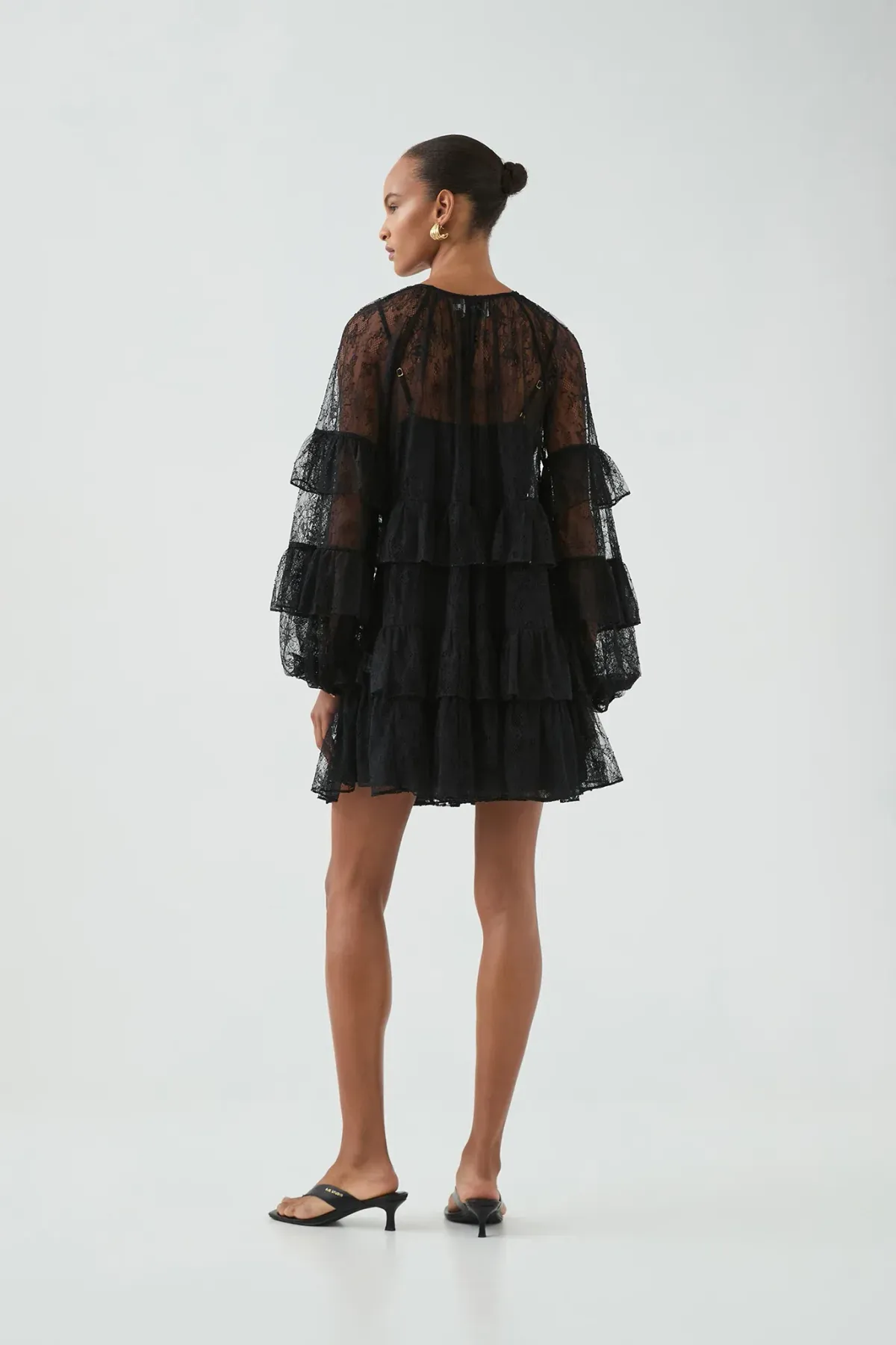 Aje Primrose Mini Dress Black Size 12/L - Image 3