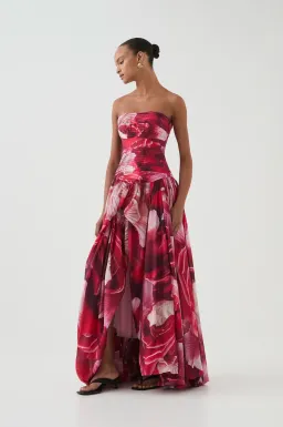 Aje Flora Maxi Gown Prismatic Floral Red Size S / AU 8 for rent on The Volte - image 3