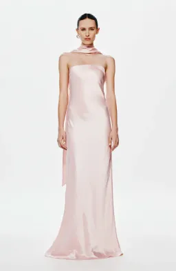 Misha Lilia Satin Maxi Dress in Rosewater Size 8/S for rent on The Volte - image 1