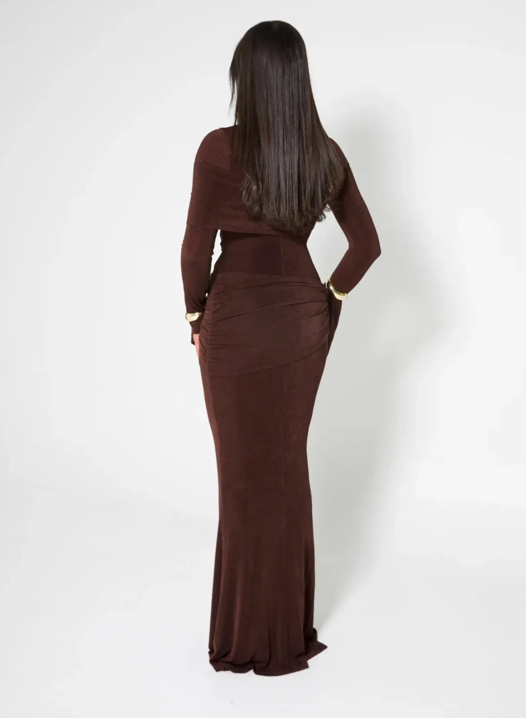 Alaía Muse Elira Maxi Dress Brown Size S / AU 8 for rent on The Volte - main image