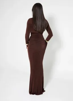 Alaía Muse Elira Maxi Dress Brown Size S / AU 8 for rent on The Volte - image 3