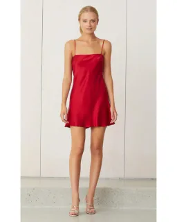 Bec & Bridge Classic Silk Mini Dress Crimson Size AU 8 for rent on The Volte - image 1