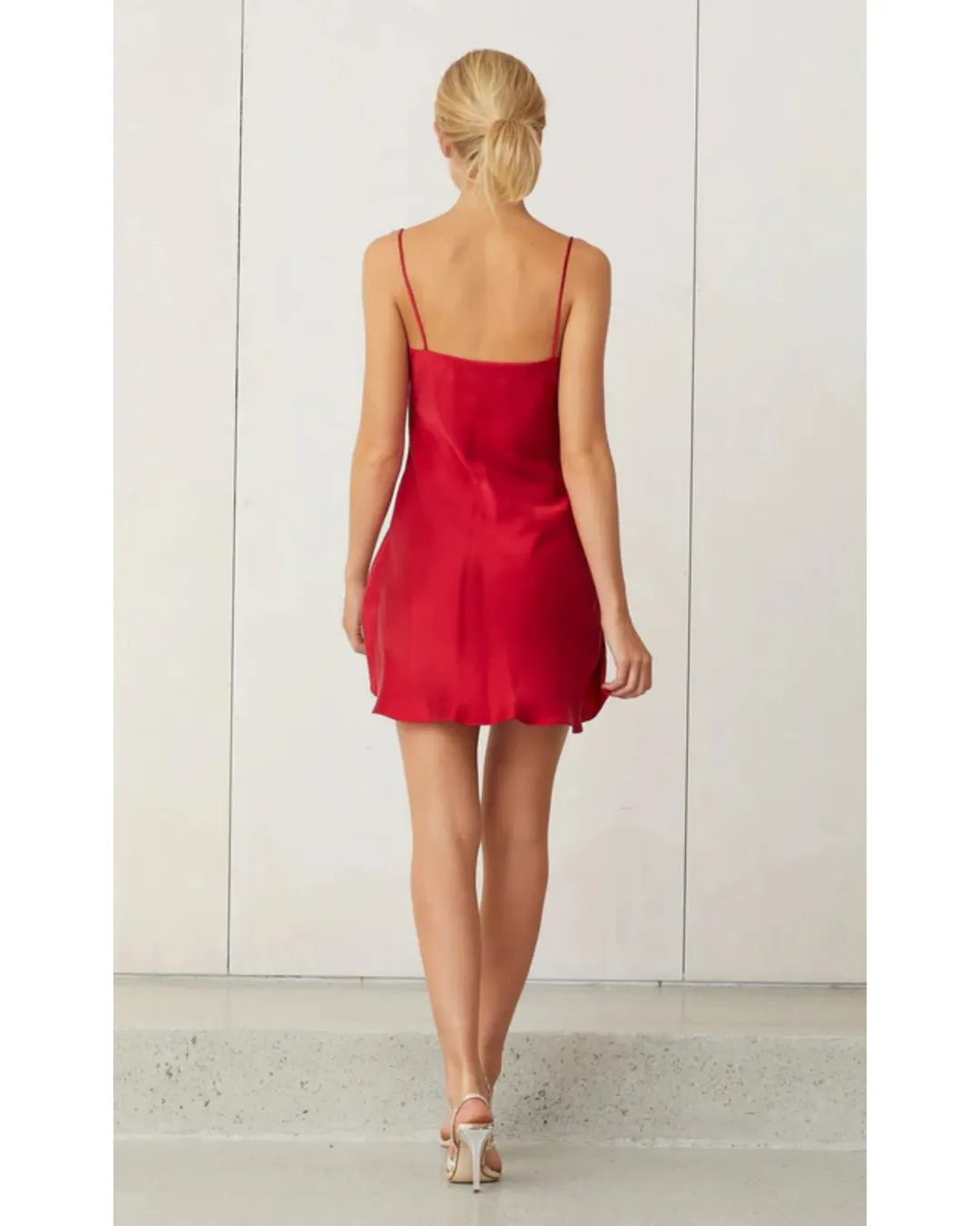 Bec & Bridge Classic Silk Mini Dress Crimson Size AU 8 for rent on The Volte - main image