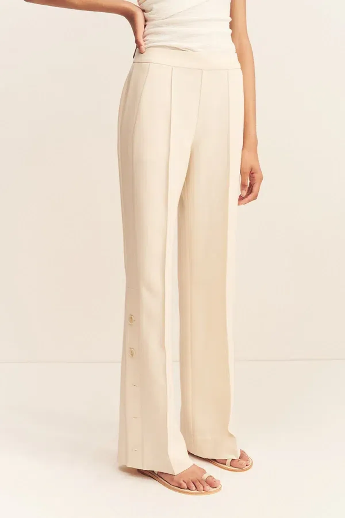 Shona Joy Irena Side Split Button Pant in Rice Size - Image 2