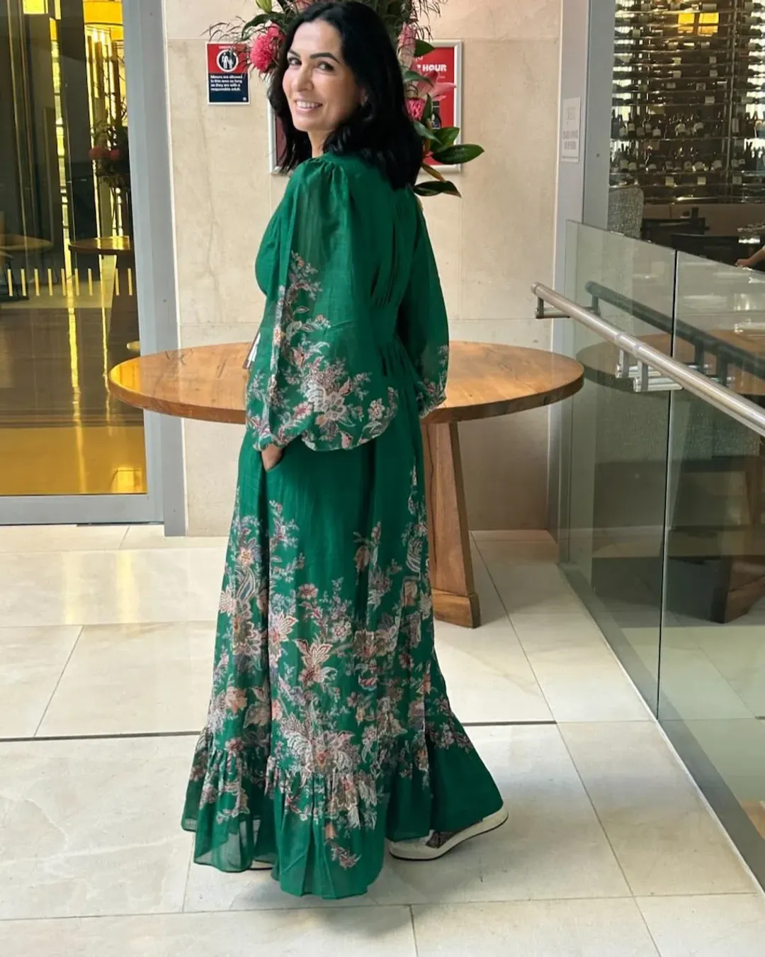 Zimmermann Rhiannon Plunge Maxi Dress Green Multi Paisley Size 3 / AU 14 for rent on The Volte - main image