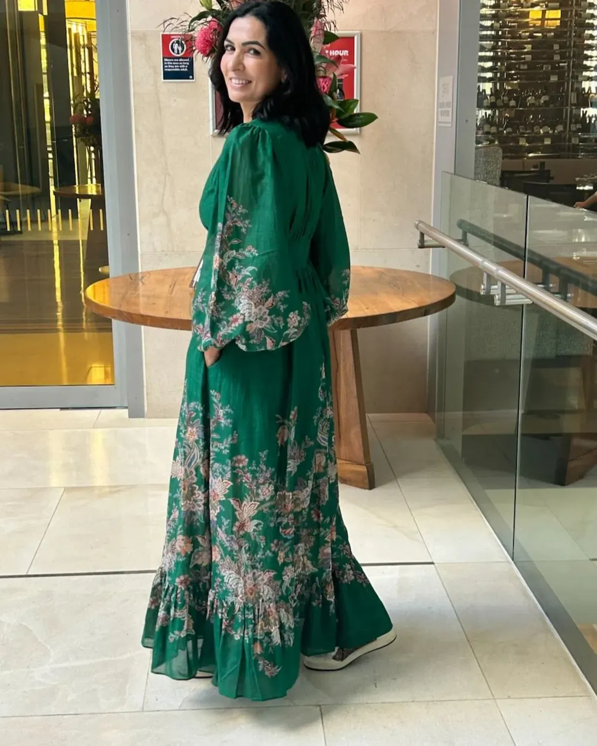 Zimmermann Rhiannon Plunge Maxi Dress Green Multi Paisley Size 3 / AU 14 - Image 4