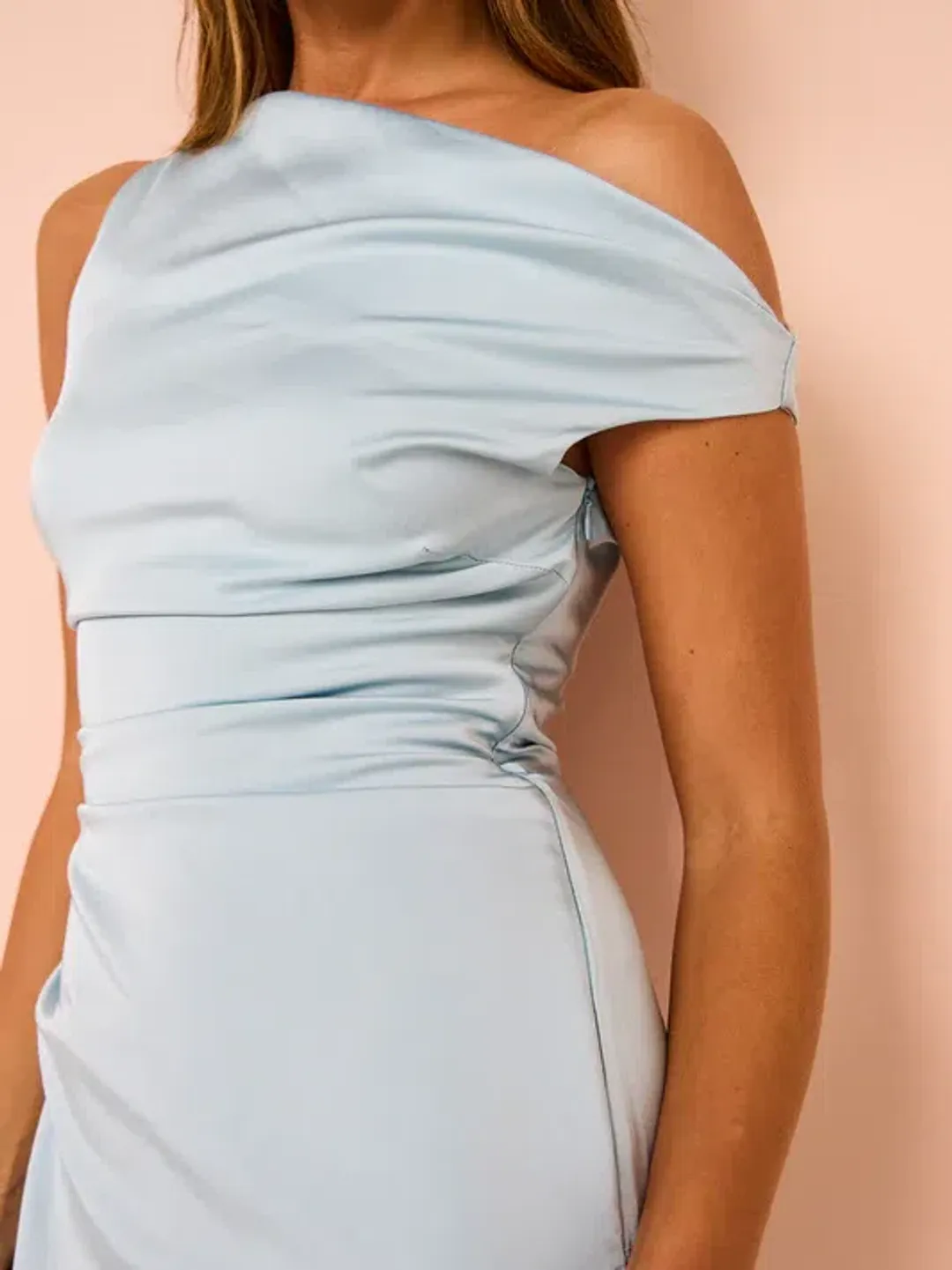 Bec & Bridge Rochelle Asym Midi Dress in Dolphin Blue Size AU 8 for rent on The Volte - main image