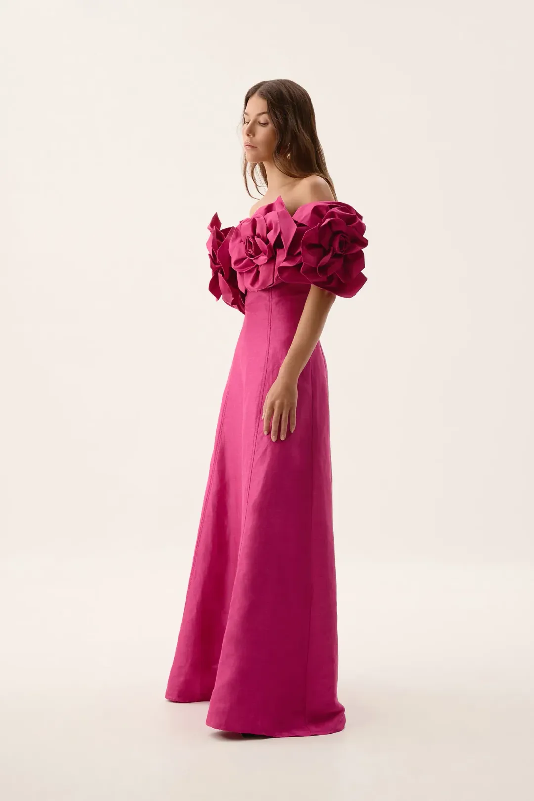 Aje Etta Gown Magenta Size AU 8 for rent on The Volte - main image