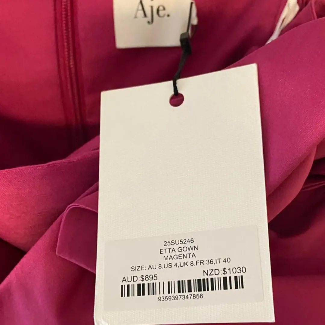 Aje Etta Gown Magenta Size AU 8 for rent on The Volte - main image