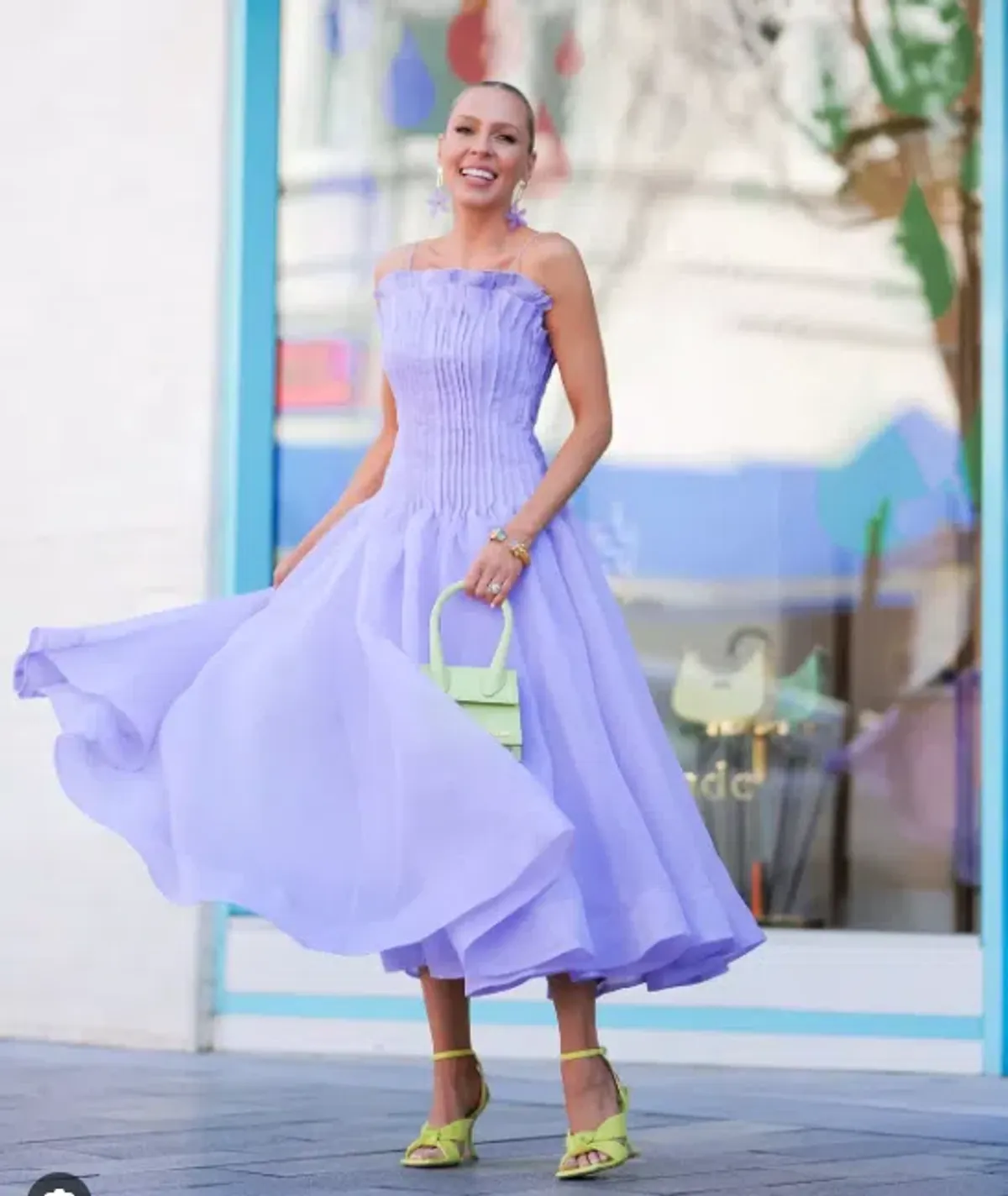 Aje Horizon Pintucked Midi Dress Lilac Size 6 - Image 1