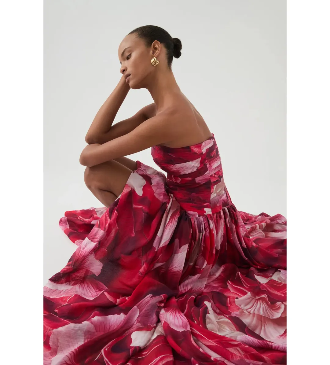 Aje Flora Gown Prismatic Floral Red Size AU 6 for rent on The Volte - main image