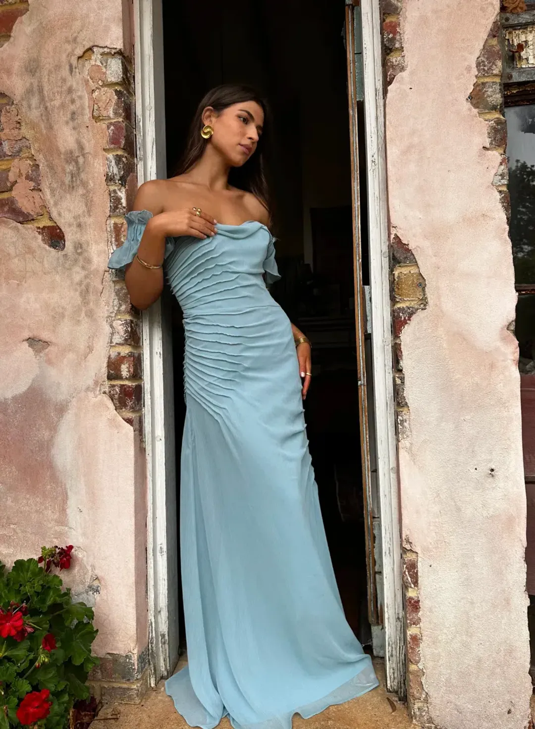 Vera Wang The Parissa Maxi Dress Blue Size 6 for rent on The Volte - main image