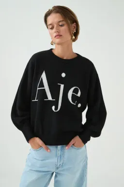 Arden Logo Knit Black Ivory Size AU for rent on The Volte - image 1