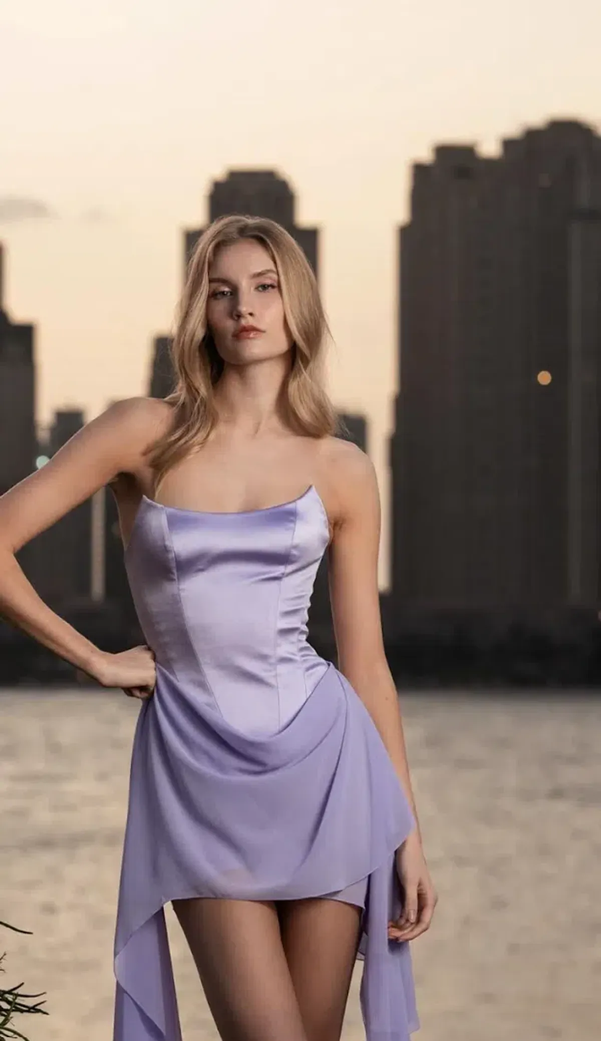 Lunes Paris Mira Bustier Drape MIni Dress White Size 10 - Image 7