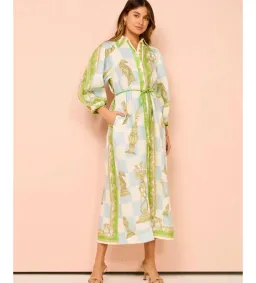 Alemais Checkmate Midi Dress Multi Print Size 8 for rent on The Volte - image 1