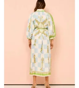 Alemais Checkmate Midi Dress Multi Print Size 8 for rent on The Volte - image 3