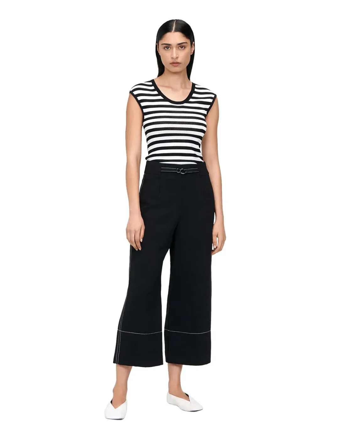 Double Weave Topstitched Cropped Pant Size AU for rent on The Volte - main image