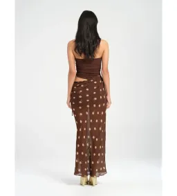 BENNI Roscoe Maxi Dress Espresso Polka Dot Size AU 8 for rent on The Volte - image 3