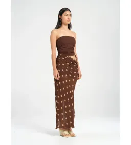 BENNI Roscoe Maxi Dress Espresso Polka Dot Size AU 8 for rent on The Volte - image 2