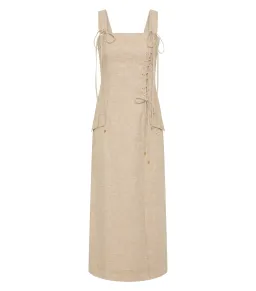 Aje Morgan Midi Dress Dune Beige Size 8/S for rent on The Volte - image 6