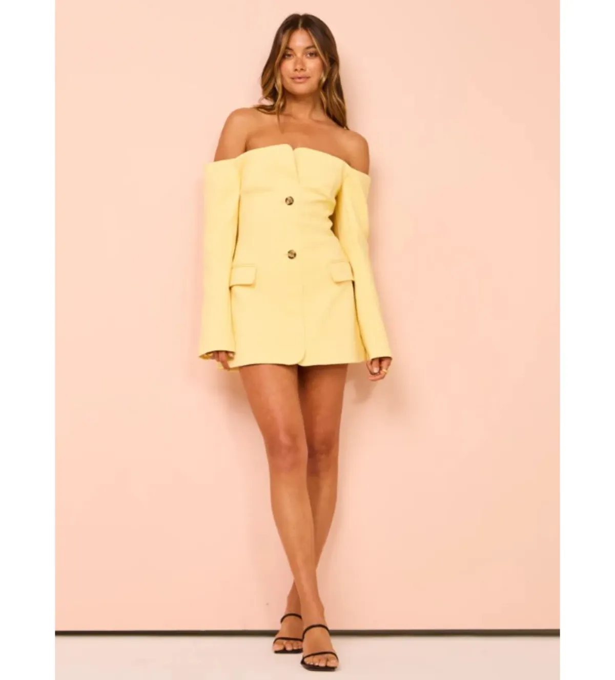 Sir the Label Sandrine Tailored Mini Dress Limone Size AU 10 - Image 1
