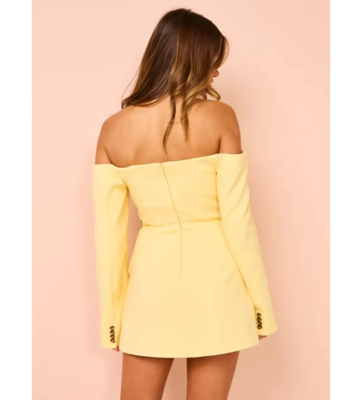 Sir the Label Sandrine Tailored Mini Dress Limone Size AU 10 - Image 3