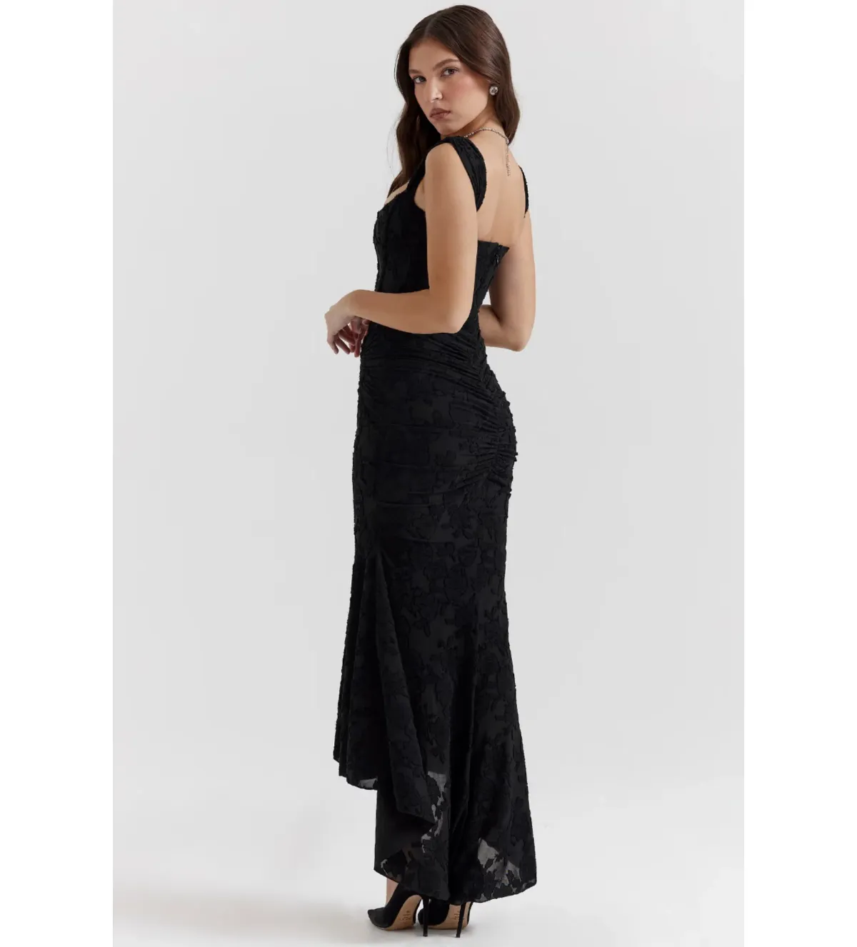 House Of CB Cesca Maxi Dress Black Floral Size 14 - Image 6