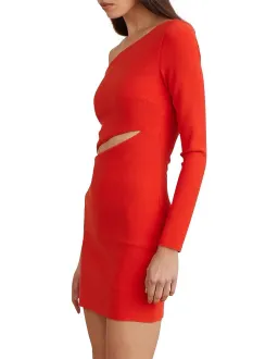 Bec & Bridge Lea One Shoulder Mini Dress Red Size 6 for rent on The Volte - image 2