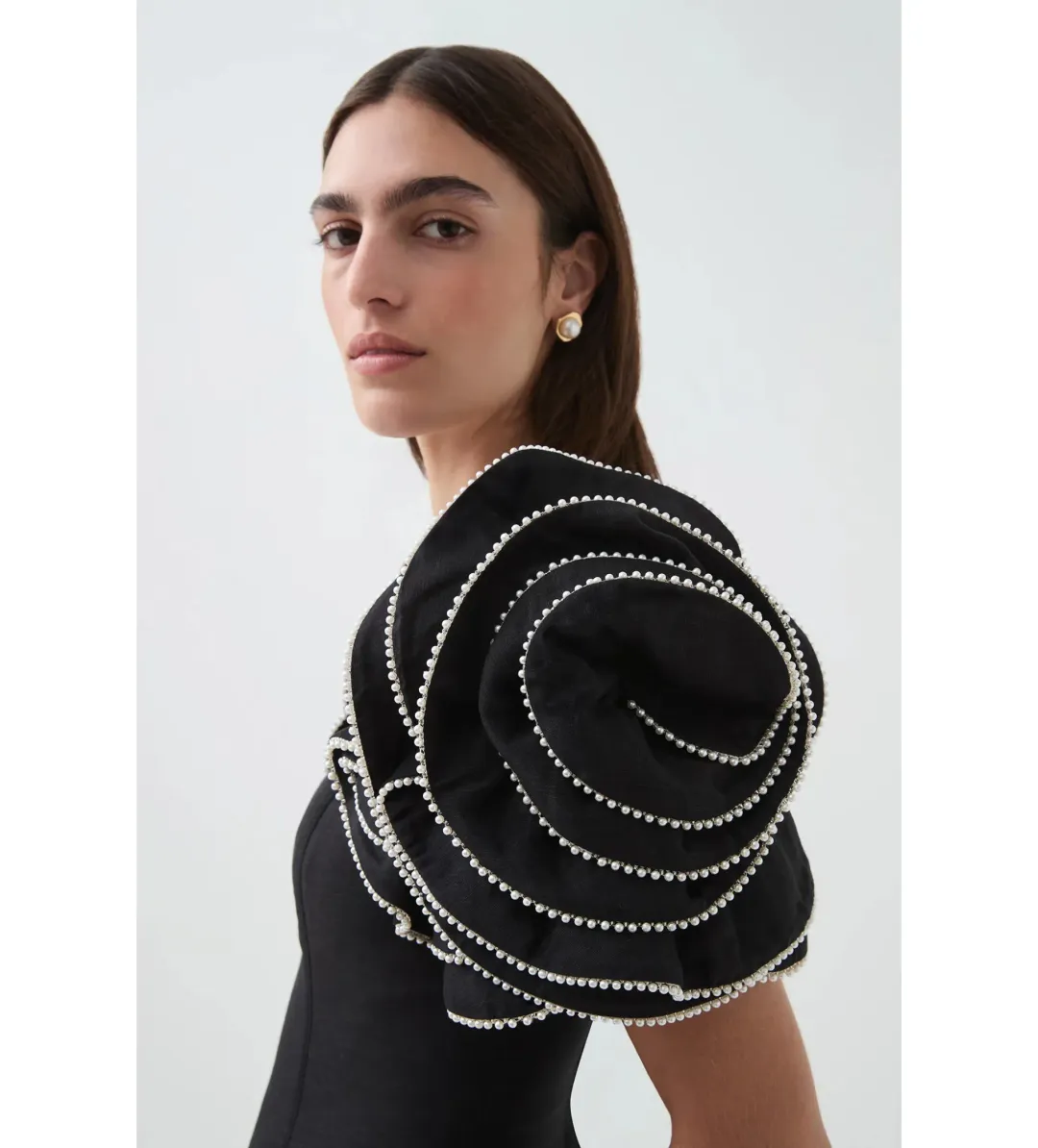 Aje Twyla Midi Dress Black Size 10 for rent on The Volte - main image