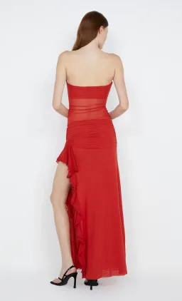 Bec & Bridge Celyse Strapless Maxi Dress in Rouge Red Size 6 for rent on The Volte - image 3
