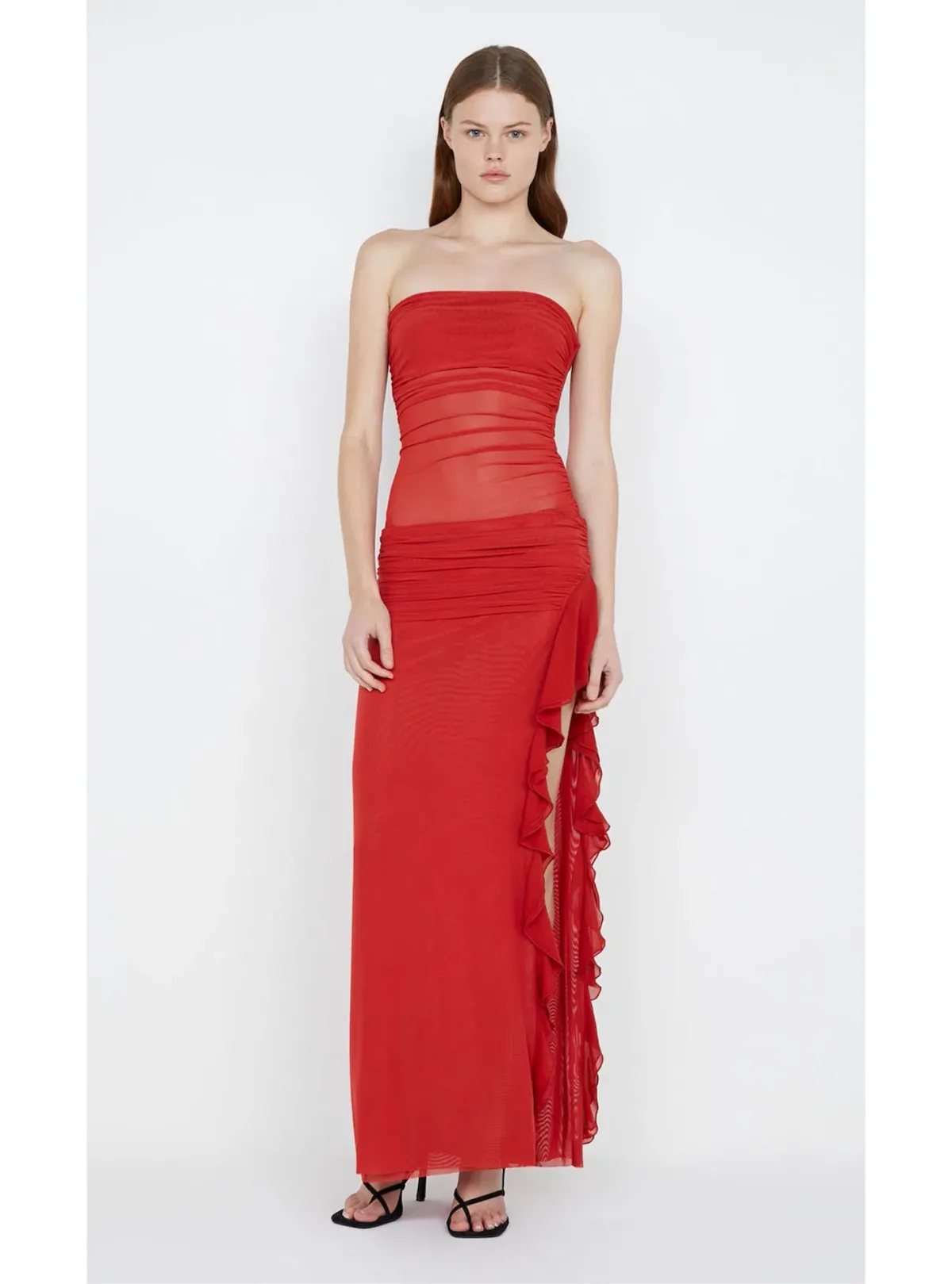 Bec & Bridge Celyse Strapless Maxi Dress in Rouge Red Size 6 for rent on The Volte - main image