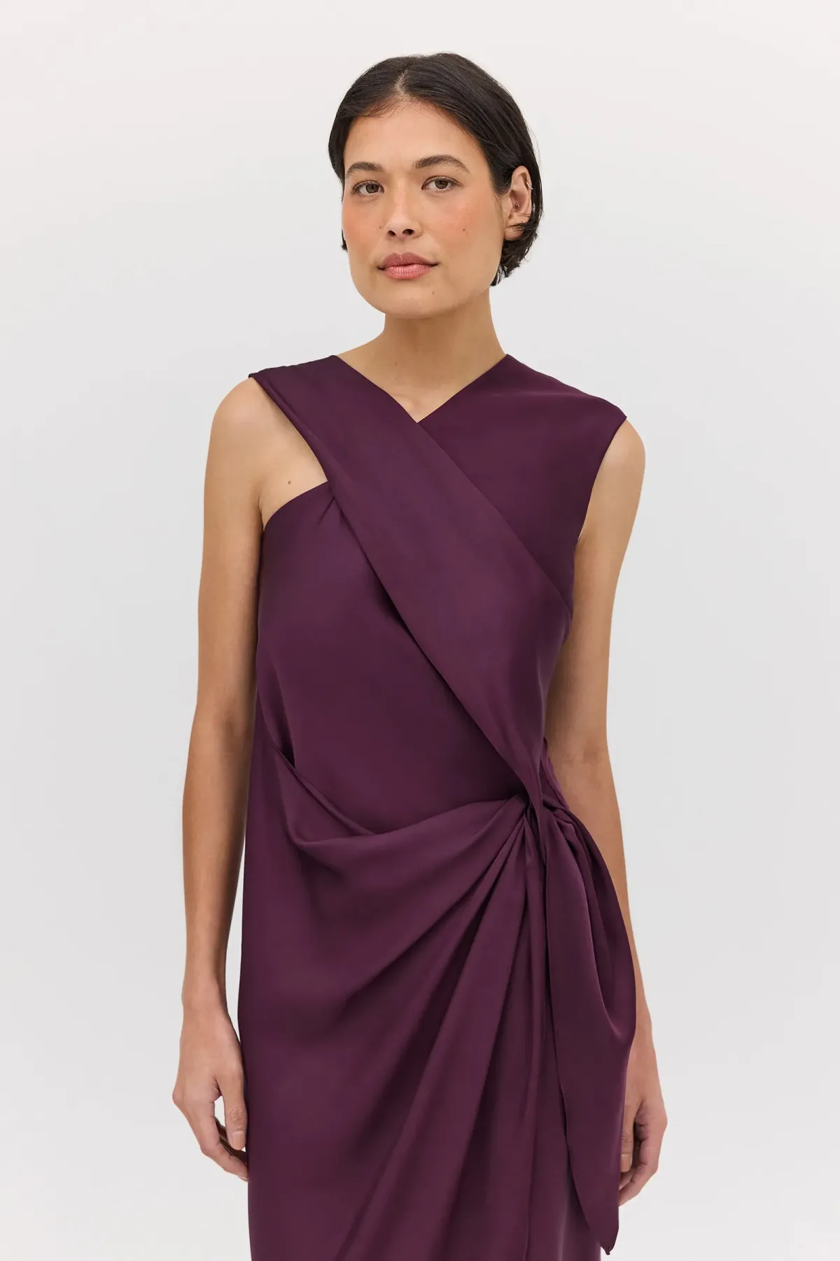 Bianca Spender Aubergine Satin Deviation Gown Size 10 - Image 2